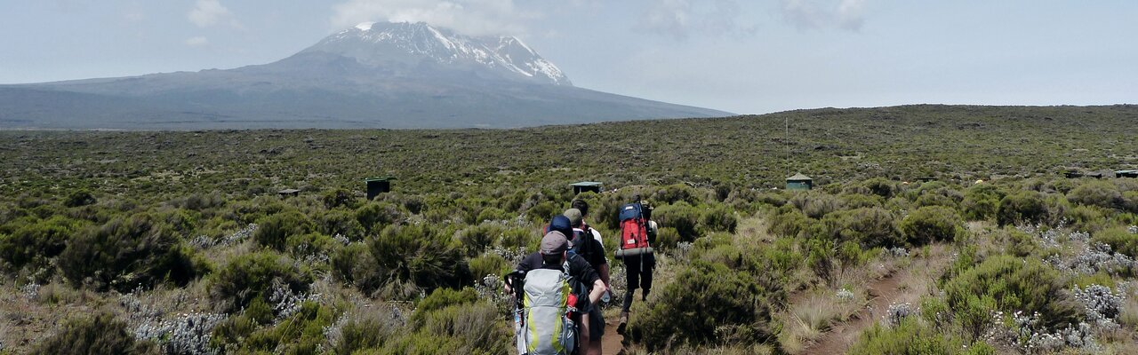Wanderer auf der Lemosho Route in Tansania