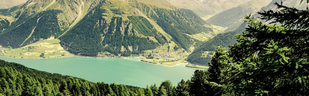 Blick auf den Reschensee, Via Claudia Augusta