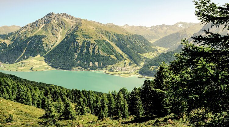 Blick auf den Reschensee, Via Claudia Augusta