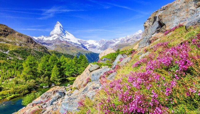 Zermatt in den Schweizer Alpen - Wandern am Fuße des Matterhorn