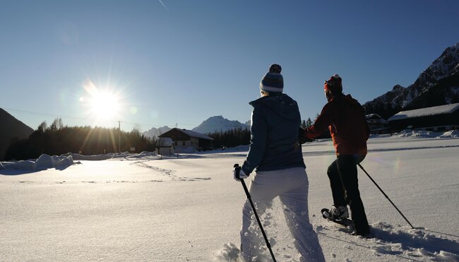 Winter- und Schneeschuhwandern am Mieminger Plateau für Singles und Alleinreisende