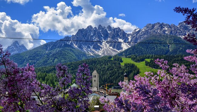 Blick auf die Berge in Innichen im Pustertal